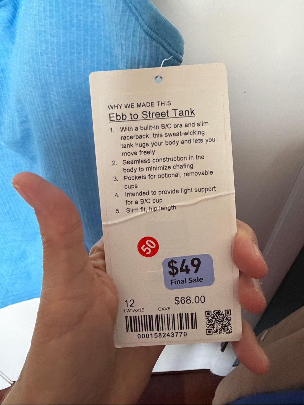 NWT Lululemon Ebb to street tank - Picture 3 of 4